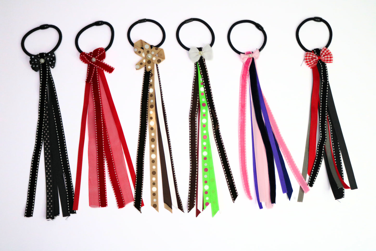 Ribbon Detail With Bow Applique Hair Rubber Band - Pair