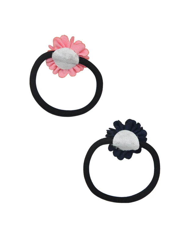 2 Multicolor Magic Touch Hair Ties for Girls - Pair
