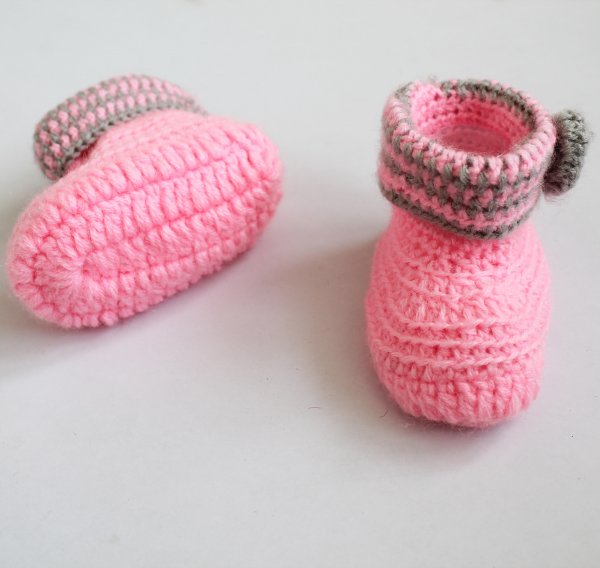Woonie Handmade Flower Booties - Pink
