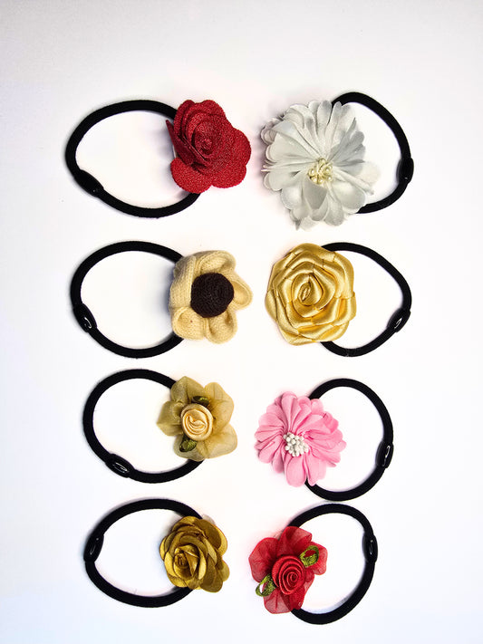 Floral Spectrum Hair Tie Set (8 Pieces)