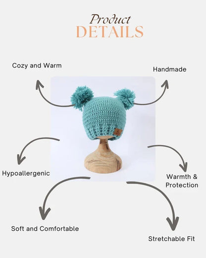 CozyPoms Wool Beanie