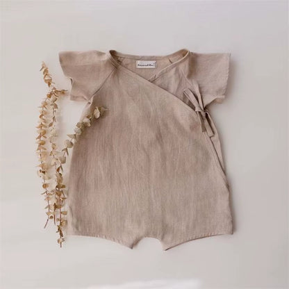 Linen Cotton Baby Romper – Summer Bodysuit
