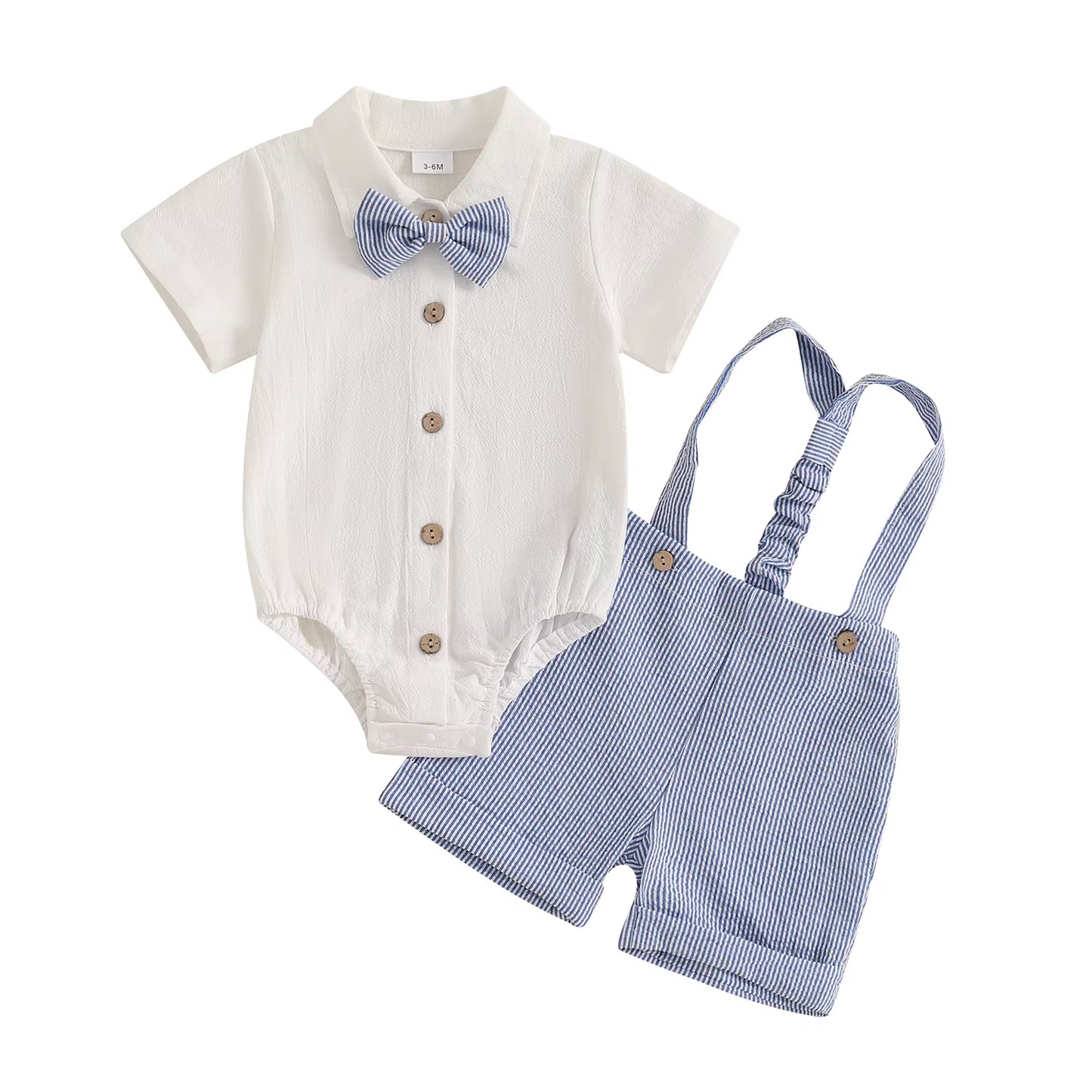 Adorable Baby Boy Bow Tie Outfit for Special Occasions - 100% Cotton