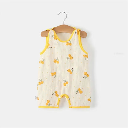 Newborn Baby Sleeveless Vest Jumpsuit – Summer Cotton Romper & Pajamas for Crawling Babies