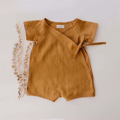 Linen Cotton Baby Romper – Summer Bodysuit