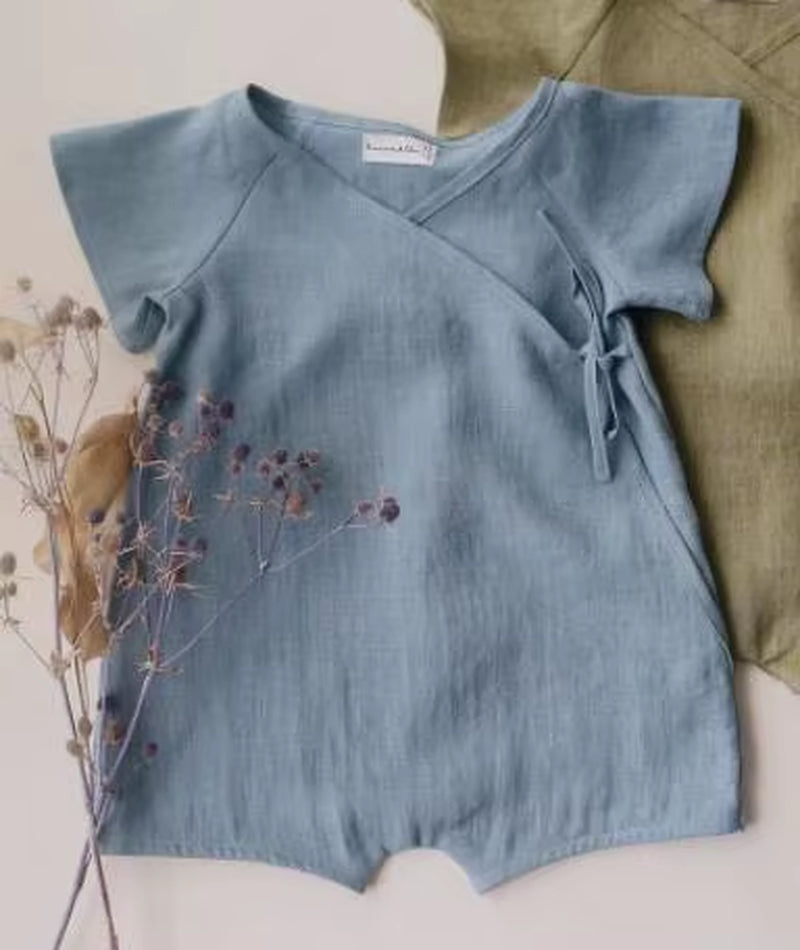 Linen Cotton Baby Romper – Summer Bodysuit
