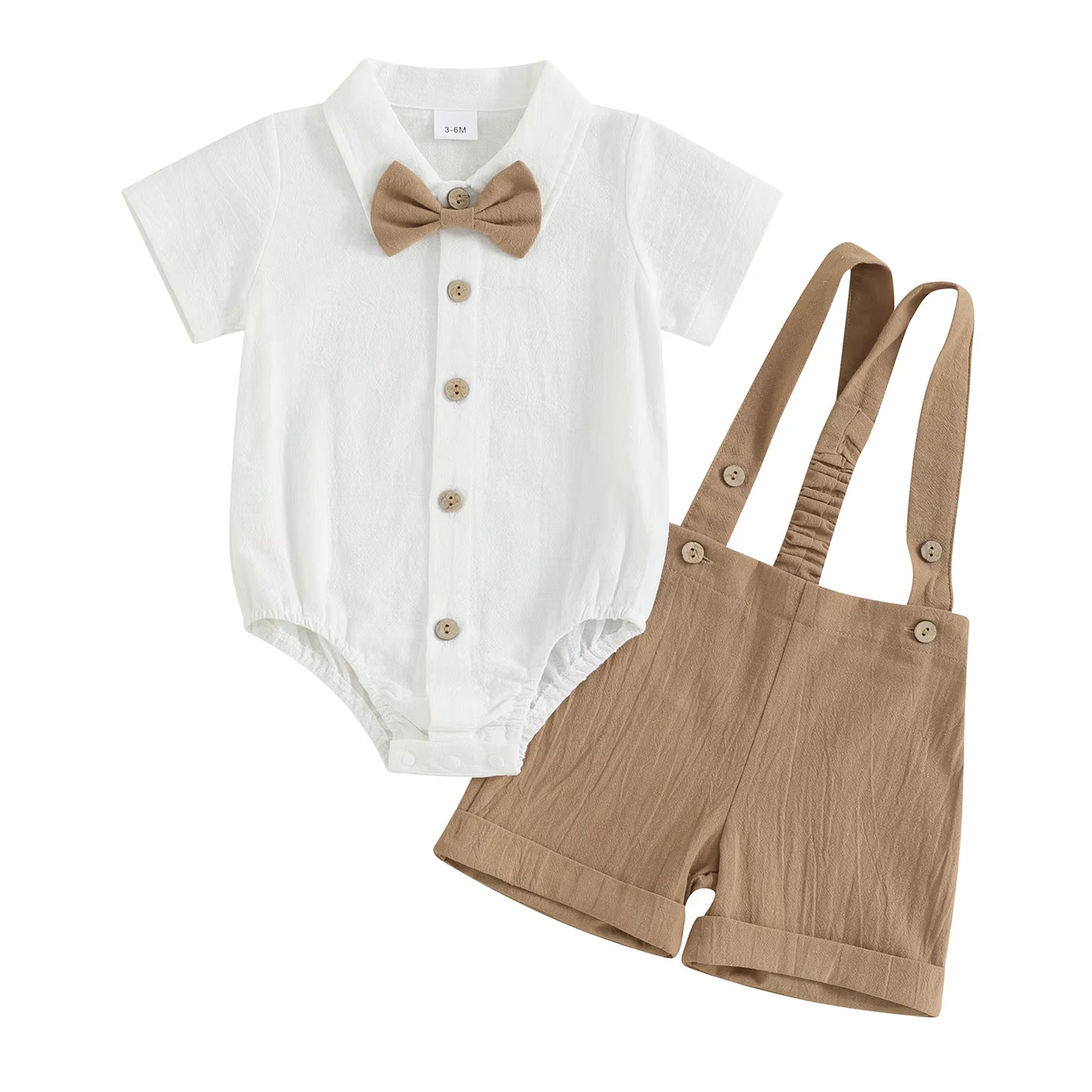 Adorable Baby Boy Bow Tie Outfit for Special Occasions - 100% Cotton
