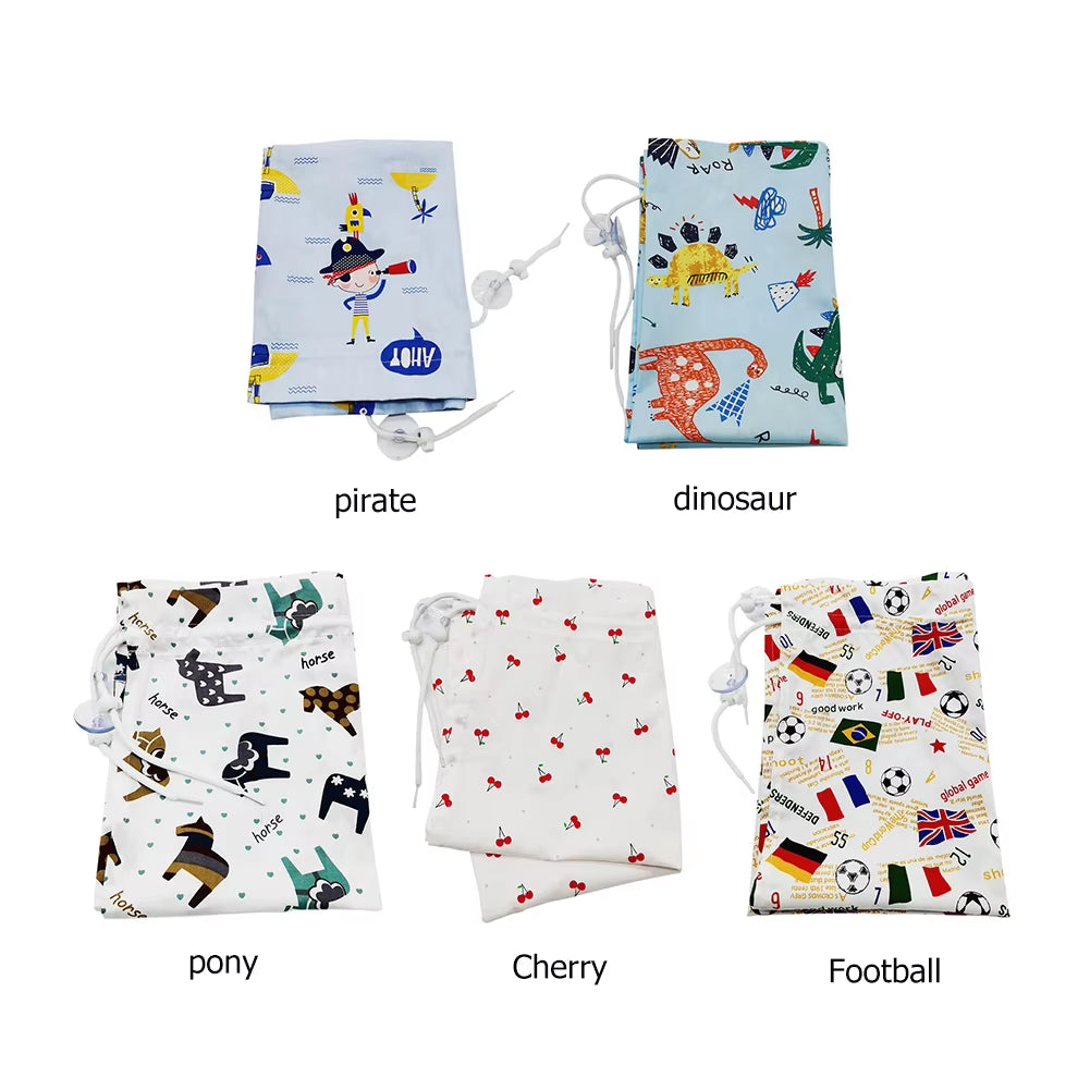 Cute Cotton Baby Car Window Sunshade Cover Cartoon Suction Cup Sliding Curtain Suction Cup Cloth Curtain for Kid Baby Children