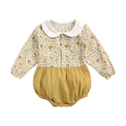 Princess Newborn Baby Girl Bodysuits Long Sleeve Cotton Baby Clothes Flowers Plaid Cute