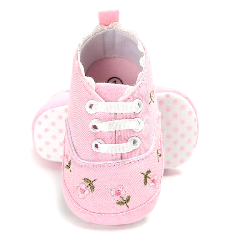 2 Baby Shoes Baby Infant Kid Girl Embroidery Flower Soft Sole Crib Toddler Summer Princess First Walkers Causal Shoes 0-18M