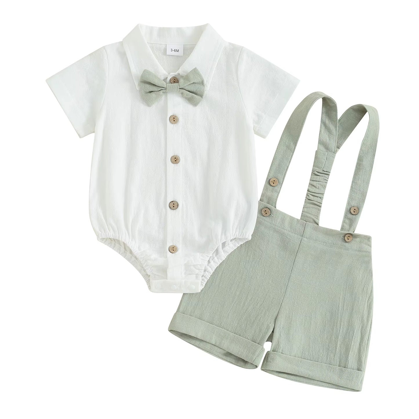 Adorable Baby Boy Bow Tie Outfit for Special Occasions - 100% Cotton