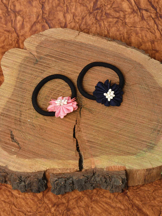 2 Multicolor Magic Touch Hair Ties for Girls - Pair