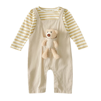 Long Sleeve Baby Boys and Girls Rompers Cute Bear 