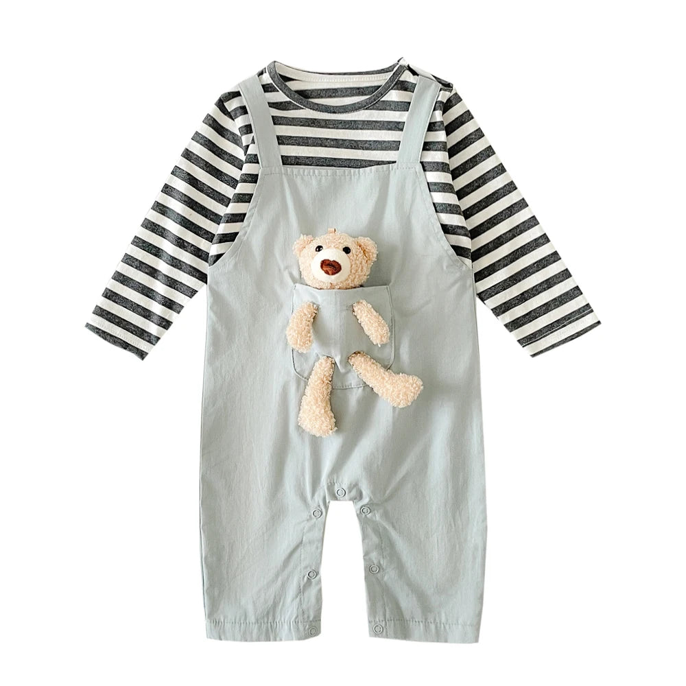 Long Sleeve Baby Boys and Girls Rompers Cute Bear 