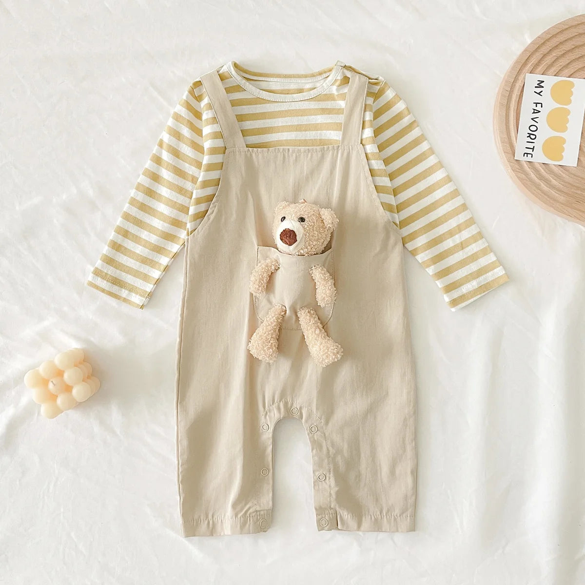 Long Sleeve Baby Boys and Girls Rompers Cute Bear 