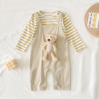 Long Sleeve Baby Boys and Girls Rompers Cute Bear 