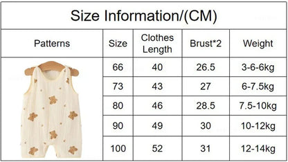 Newborn Baby Sleeveless Vest Jumpsuit – Summer Cotton Romper & Pajamas for Crawling Babies