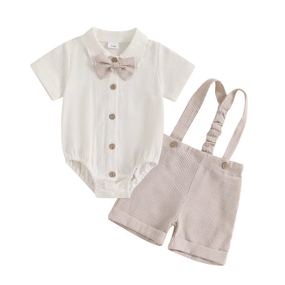 Adorable Baby Boy Bow Tie Outfit for Special Occasions - 100% Cotton