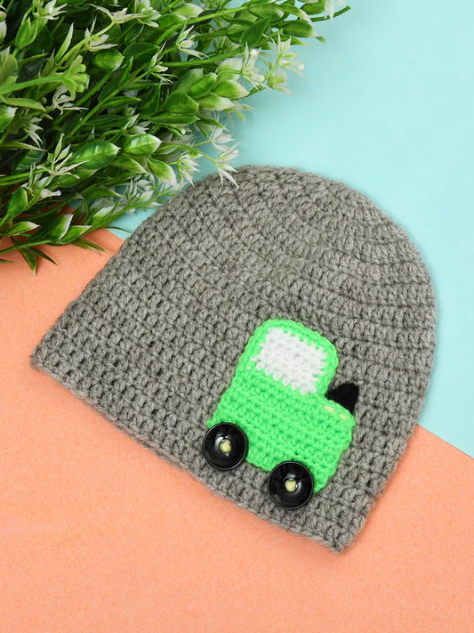 Grey Racer Woolen Cap for Kids