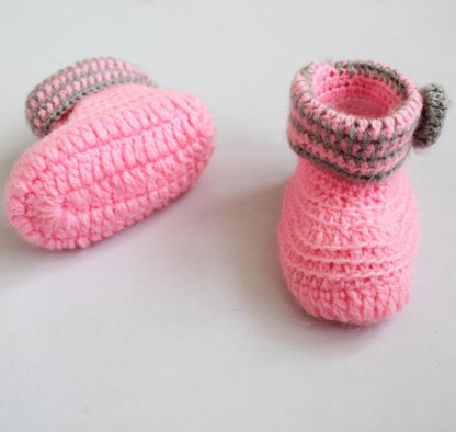 Woonie Handmade Flower Booties - Pink