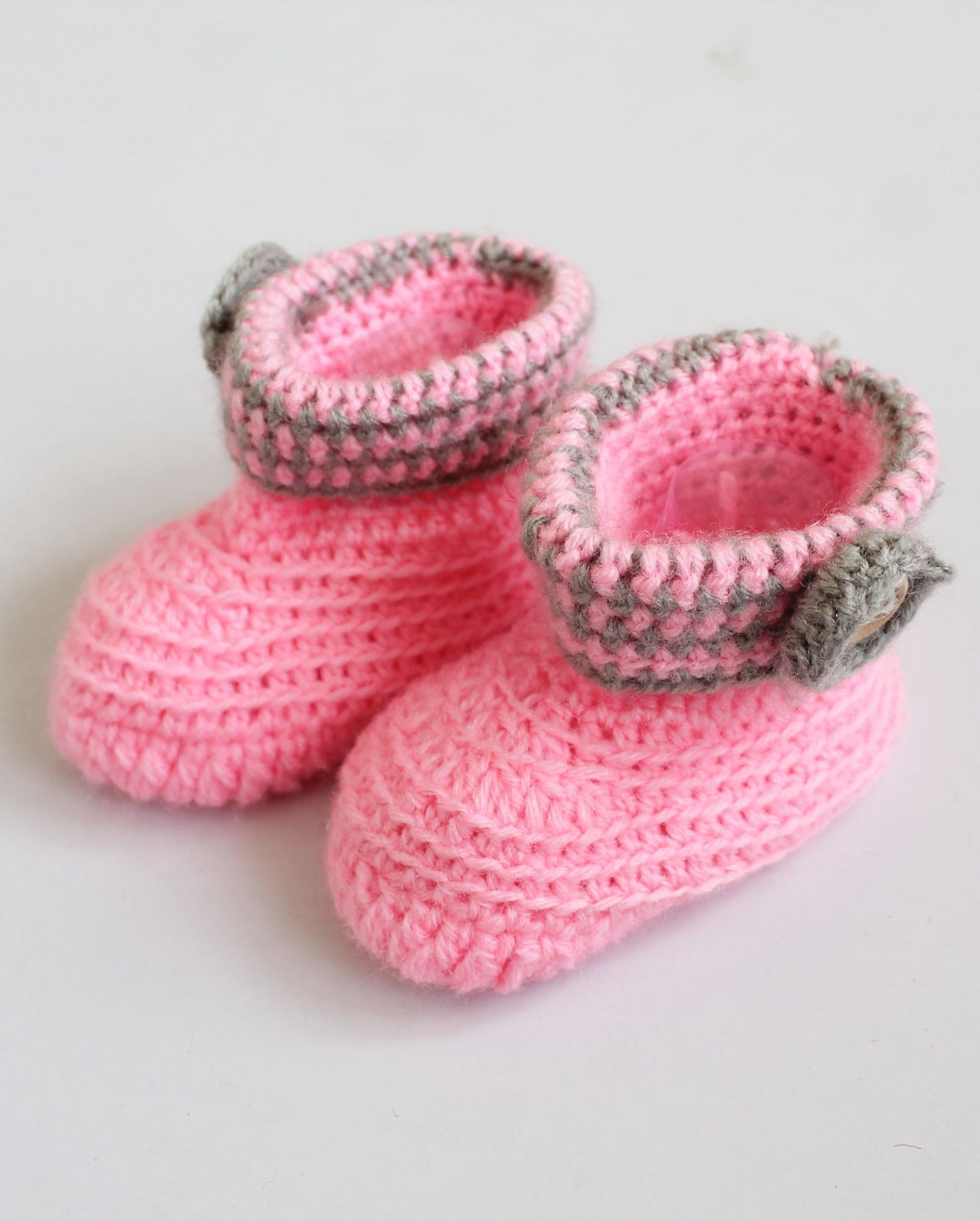 Woonie Handmade Flower Booties - Pink