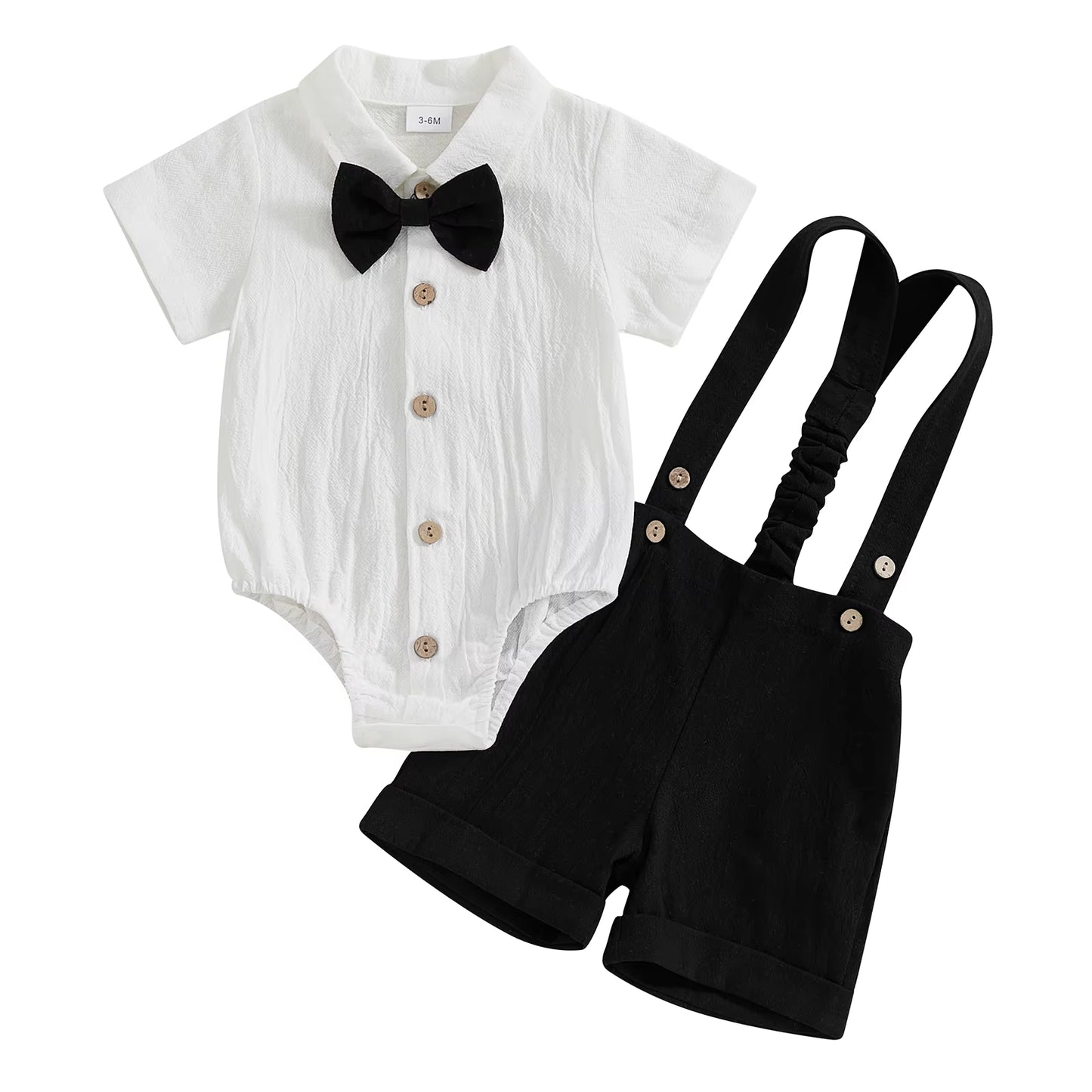 Adorable Baby Boy Bow Tie Outfit for Special Occasions - 100% Cotton
